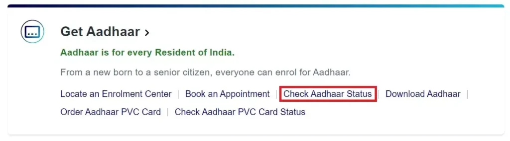 Check Aadhaar Status