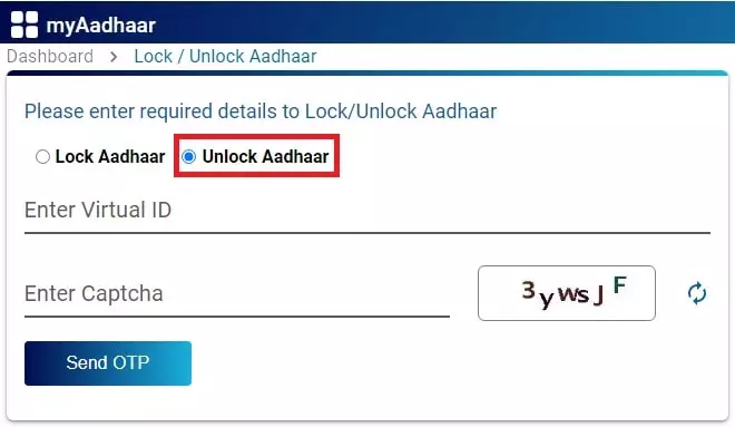 Aadhar Card Unlock Kaise Kare Online